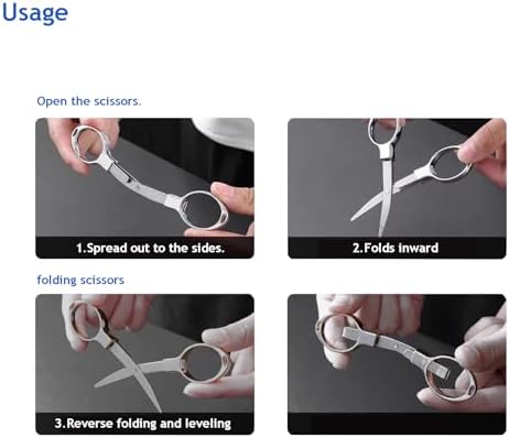 YVAOG Folding Scissors, Safe Portable Safe Portable Travel Mini Scissors, Stainless Steel Retractable Small Scissors for Home Office, 2 Piece Set