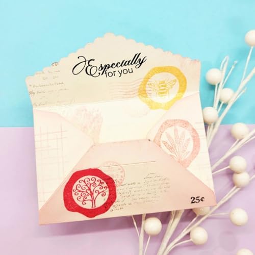 Scrapbooking Die-Cuts for Card Making, Christmas Metal Cutting Dies, Paper Craft Punch Template, Background Embossing Stencils, DIY Album Décor (Envelope-13.7x13.7cm)