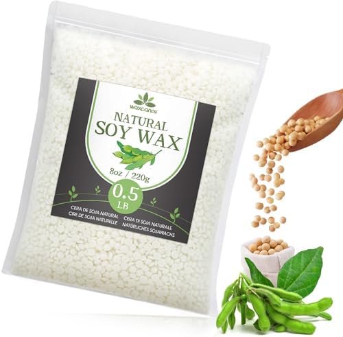 Soy Wax, Waxcanpy Natural Soy Wax for Candle Making, Organic Candle Wax from Farm, No Additives, Harmless and Pure (0.5lb)