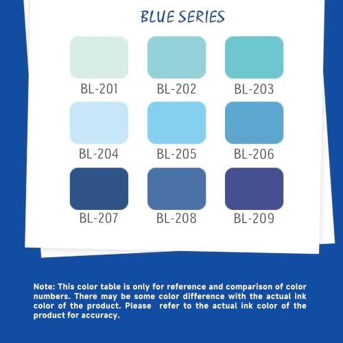 languo Acrylic Paint Markers, 9 Colors Blue Series, Soft Brush Tip