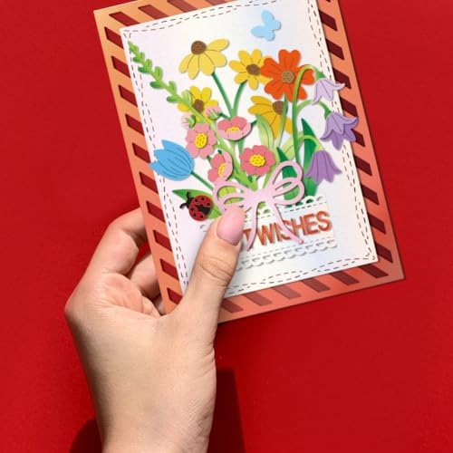 GLOBLELAND Wildflowers Cutting Dies for Card Making Spring Flowers Plants Leaves Cut Die for DIY Scrapbooking Journal Embossing Paper Craft Decor