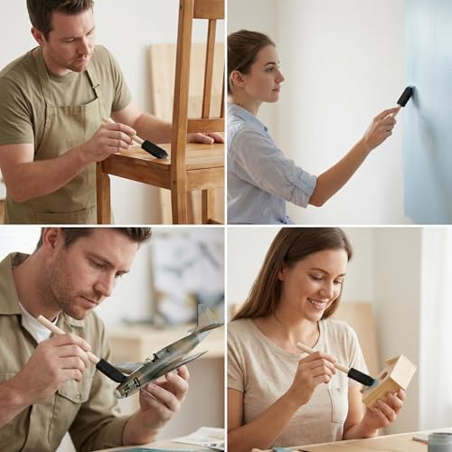 Foam Brush 25pcs with High Density Foam for Acrylic Paint, Staining, Varnish, DIY Craft & Wood Furniture(1/2", 1", 2", 3")