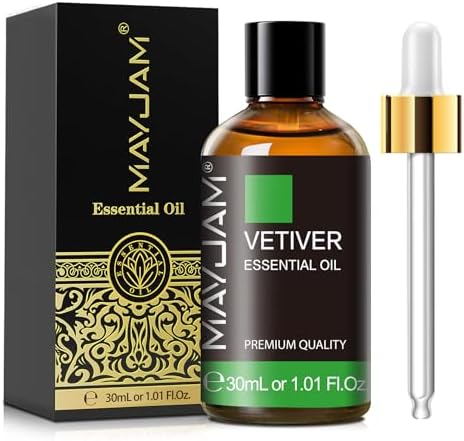 MAYJAM Vetiver Essential Oil for Diffuser Soap Candle Making, 1.01fl.oz