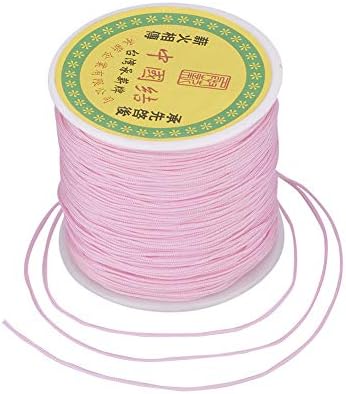 Elecrelive 100 Yards Pink Braided Nylon Crafting Thread Macrame Cord Rope
