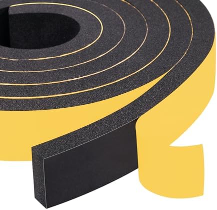 Yotache Foam Strips with Adhesive 1" W X 3/8" T, 13 Ft Length