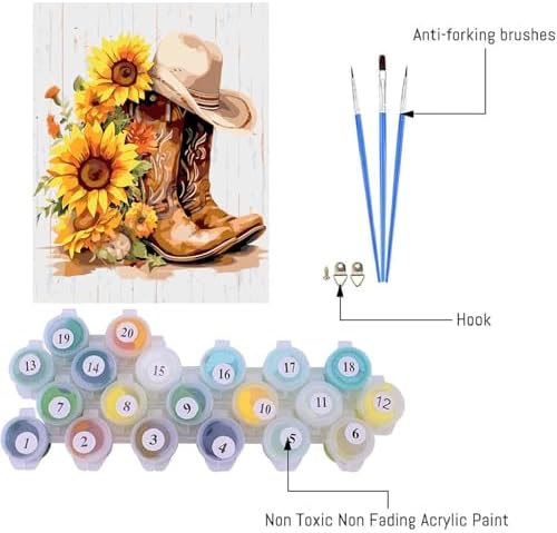AIBOERL Paint by Numbers Kit for Adults Beginner, Boots, 12X16In