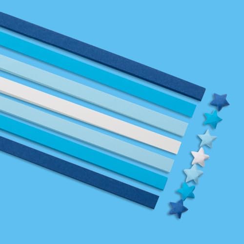 Origami Paper Stars, Colorful Handcraft Origami Lucky Star Paper DIY Paper Arts Creativity Hand Art Crafts (Blue gradient (1350) sheets)