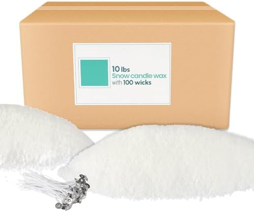 pliadvbu 10 lb Wax Sand DIY Pearl Candle Kit, 100 Wicks, Natural Pearl Wax, Reusable, Unscented Powder for Making, Weddings and Parties