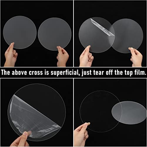 Yalikop 10 Pcs 8 Inch Acrylic Circles Round Clear Disc Blanks