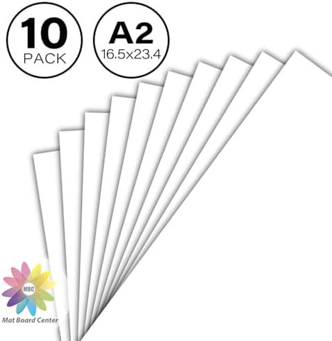 Mat Board Center 16.5x23.4 Backing Boards, White Backboards for A2 Frames