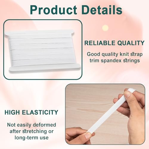 Airisoer Elastic Bands for Sewing 3/8 Inch x 12 Yards, White