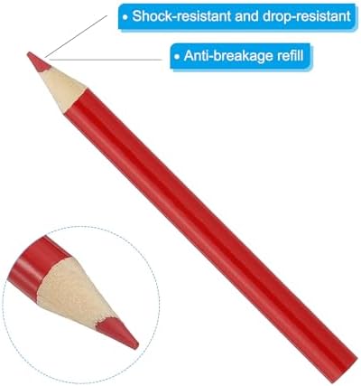 PATIKIL Bright Red Colored Pencils Set,48 Pcs Oil Color Pencils Wooden 3.5inch Coloring Drawing Half Pencils for Artists Art Painting