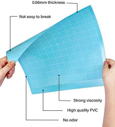 Gwybkq Cutting Mat 12 Pack 12x12, Compatible With Cricut Maker 4/Explore Air & Silhouette Sticky Pad Replacement Accessories, for Crafts Supplies (Standard/Light/Strong/Frabic)