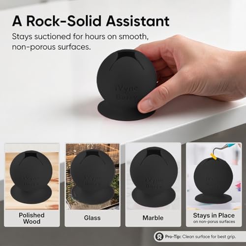 iVyne Berry Suctioned Vinyl Weeding Scrap Collector & Holder for Weeding Tools for Vinyl - Black