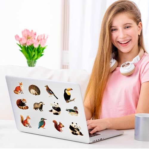 56 Pcs Forest Animals Stickers Waterproof for Water Bottles