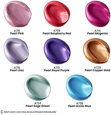 ARTEZA Metallic Acrylic Paint Set, 8 Vibrant Colors, 4.06 oz High-Viscosity