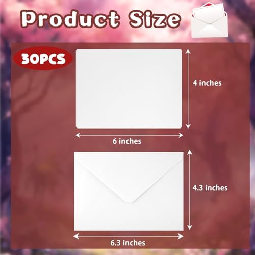 Mototo 30 Set Blank Watercolor Cards with Envelopes 4 x 6 Inch DIY Painting