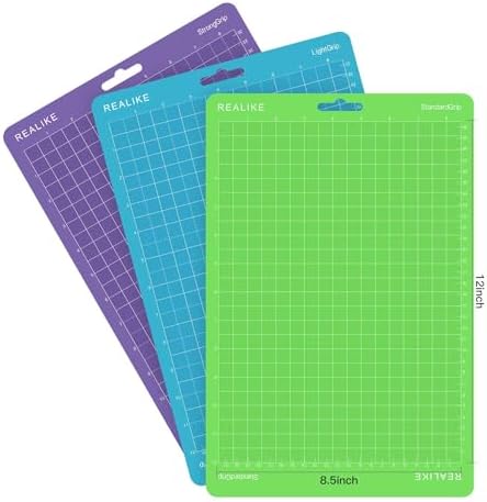 REALIKE 8.5”x12” Cutting Mat Compatible with Cricut Joy Xtra (StandardGrip, LightGrip, StrongGrip 3 Mats), Variety Adhesive Cutting mats for Joy Xtra Accessories