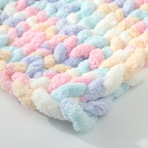 Chunky Yarn for Hand Knitting, No7 Thick Yarn, 250Grams 23Yards, Pack of 4, Perfect for Knitters and Crafters (Marshmallow)
