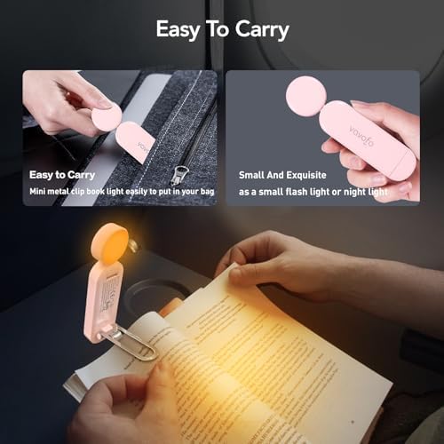 VAVOFO USB Rechargeable Book Light, Bookmark Clip on LED Reading Light