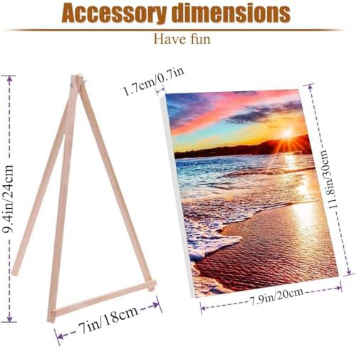 VIGEGU 4 Pack Paint by Numbers Kit for Adults Framed Canvas with Wooden