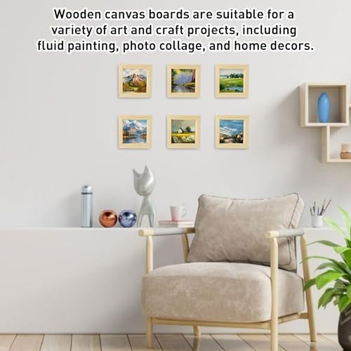 10 Pack 4 x 4 Inch Unfinished Wood Canvas,Wooden Canvas Panels