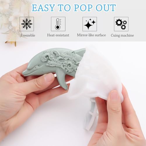 3D Dolphin Silicone Mold for Epoxy/UV Resin Casting DIY Craft Art Decors
