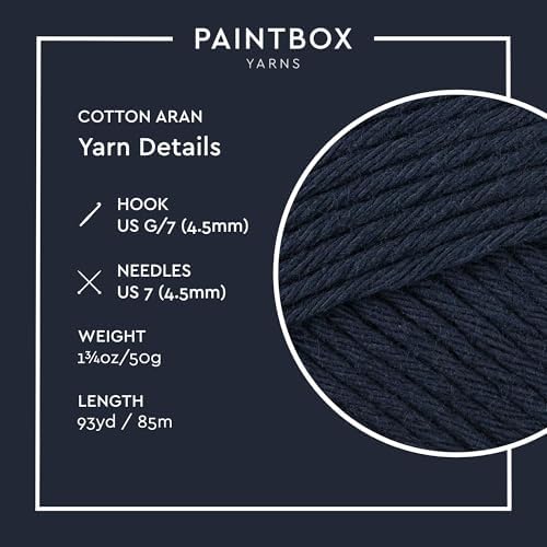 Paintbox Yarns 100% Cotton Aran Yarn 1.76oz / 50g, 93yds / 85m