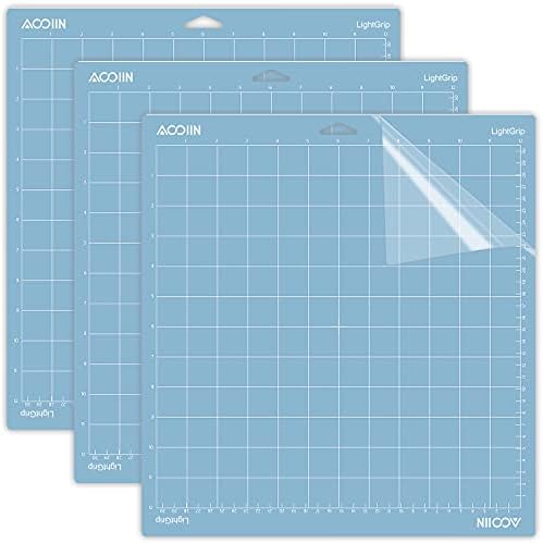 AOOIIN 12 x 12 inch Cutting Mat for Cricut Explore 5/4/3/Air 2/Air/One/Maker 4/Maker 3/Maker Adhesive Non-Slip Cut Mats Replacement Accessories for Cricut, 3 Pack