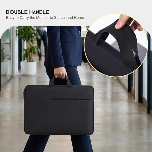 Drawing Tablet Sleeve Protective Carrying Case for HUION KAMVAS 22/22 Plus, XPPen Artist Pro 22, Wacom Cintiq Pro 22, Travel Shockproof Bag with Pocket, Black