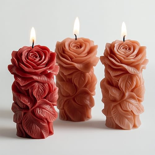 Succulent Flower Silicone Wave Spiral Candle Mold - Silicone Resin Casting Molds for Candle & Resin & Soap Craft Supplies