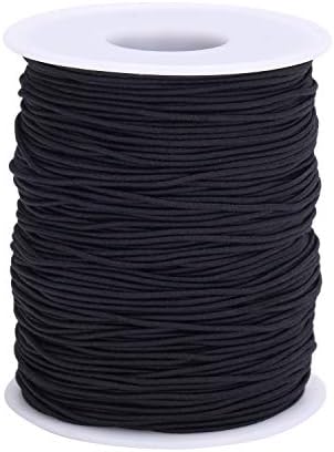 Senkary 0.8 mm Black Elastic String Cord Stretchy Bracelet String Beading Thread for Jewelry Making and Bracelet Making, 109 Yards