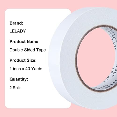 Double Sided Tape 1 Inch x 40 Yards- 2 Rolls