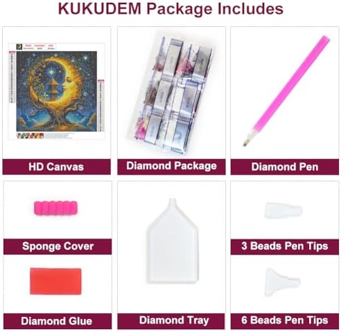 KUKUDEM Tree Diamond Painting Kits for Adults, Diamond Art Kits 12×12inch
