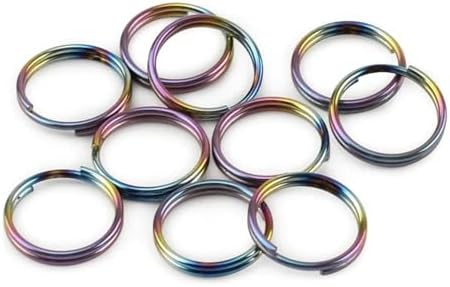 10Pcs Titanium Alloy Split Key Rings, Mini Keyrings Keychain, Colorful 14mm