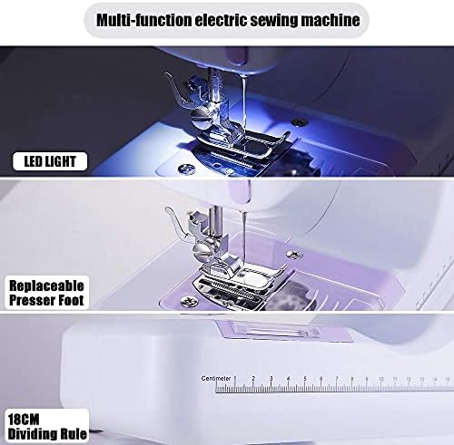 Rxmeili Portable 12-Stitch Sewing Machine, 42-Pc Sewing Kit for Beginners