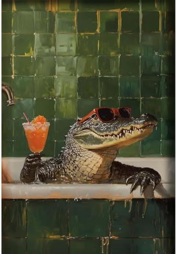 Bathroom Diamond Art Kits for Adults, Round Diamond Painting 12x16 Inch