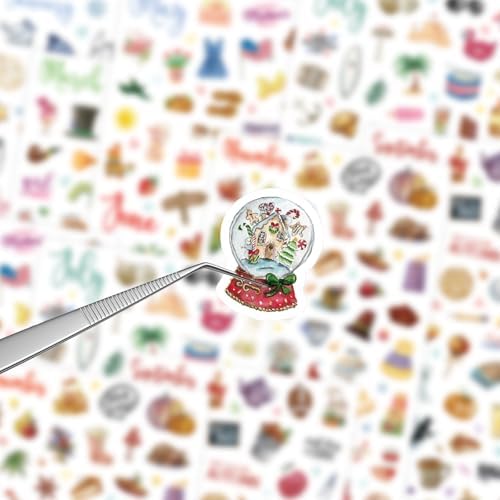 Seasonal Planner Stickers, 310+ Monthly Calendar Designs on 6 Sheets
