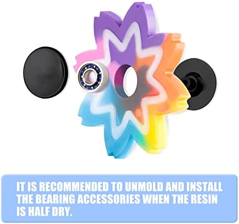 NiArt Fidget Spinner Silicone Resin Mold Kit, 9 Molds, 10 Bearings Set