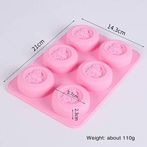 4 Pack Bumble Bee Silicone Molds, Honeybee Round Soap Molds for Soap Making, Bath Bomb, Beeswax, Jello, Lotion Bar, Homemade Soap, Resin, Chocolate Making Muffin Baking Tools