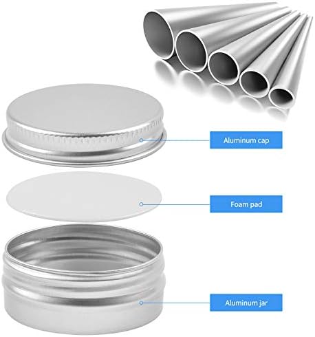 Aluminum Tin Cans, 24PCS 1/2 Oz Metal Round Containers Screw Lid Empty Small Storage Travel Tin Jars for Candles, Salve, Cosmetics, Spice (Pack of 2)