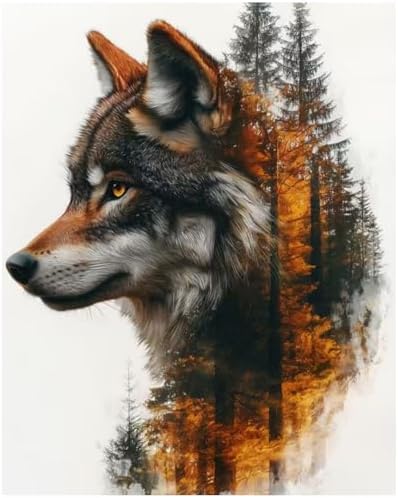 XTCIXAL Paint by Numbers Kit for Adults, Wolf - 16X20 Inch