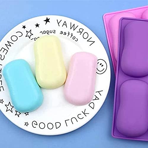 2PCS Oval Silicone Soap Mold,Soap Molds for Soap Making | Oval Silicone Soap Molds,6 Cavity Soap Molds for Soap Making Silicone Molds for Soap Bath Bombs Shower Steamer Lotion Bars