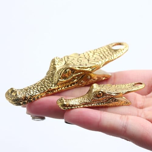 Vintage Crocodile Head Journal Clip - 3.4 Inch Heavy Duty Alligator Metal Book Clip Pin, Solid Decorative Bookmark Paper Organizer Notebook Holder Planner for Home Office Desk