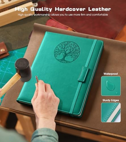 Biuwory Leather Journal Notebook,256 Thick Lined Pages,Hardcover 5.7"×8.3" | Vintage Journal for Women Men,Work,School,Business,Travel Diary,Note taking,College Ruled Writing,Daily Journaling Notebook