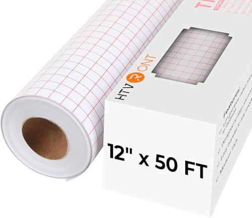 HTVRONT Transfer Tape for Vinyl, 12" x 50 FT Red Transfer Paper
