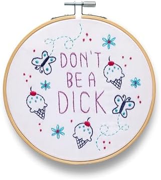 FUNATIC Don't Be A Dick Funny Embroidery Kit for Adults