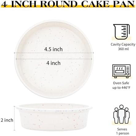 4 Inch Silicone Round Cake Pans, Cream