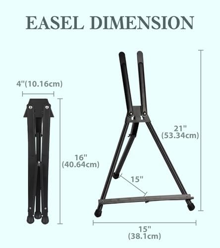 Tabletop Easel for Painting, 16" to 21" Artist Table Display Tripod
