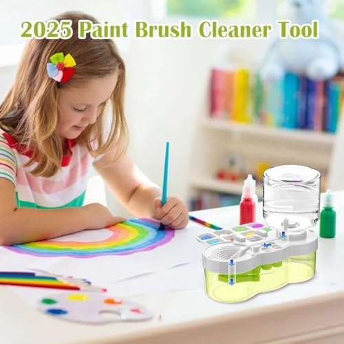 Paint Brush Cleaner Tool, Paint Brush Washer with Water Circulation, Green